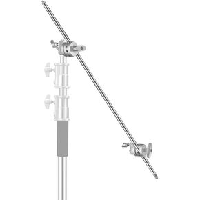 Extension Grip Arm Boom Arm with 2 Pieces Grip Heads - 50 inches/127 Centimeters Aluminum Alloy Construction for Light Stand,Reflector and Other Equipment for Studio Video Photography(Silver)