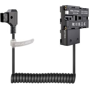 D-Tap Ptap to Double-Sided NP-F550/970/570/770 Dummy Battery Power Adapter (Cross Structure) for Field Monitor, Wireless Video Transmission, LED Light, Camera.