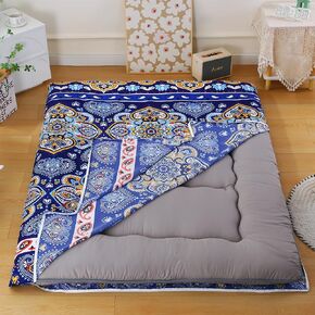 PRITIY Futon Cover Full - Skin, Japanese Mattress Cover with Zipper Washable, Dustproof Cover for Traditional Shikibuton Floor Futon Mattress