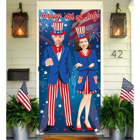 Uncle Sam Photo Door Banner – Fourth/4th of July Patriotic Backdrop Props Party Supplies Decorations