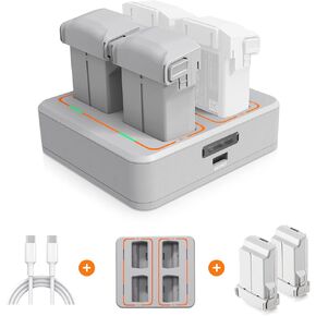 2 Pack Mini 3 Pro Intelligent Flight Battery Plus 3850mAh and Mini 3 Pro 4 in 1 Two-Way Charging Hub Compatible with DJI Mini 3/Mini 3 Pro Drone Charger Accessories