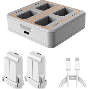 2 Pack Mini 3 Pro Intelligent Flight Battery Plus 3850mAh and Mini 3 Pro 4 in 1 Two-Way Charging Hub Compatible with DJI Mini 3/Mini 3 Pro Drone Charger Accessories