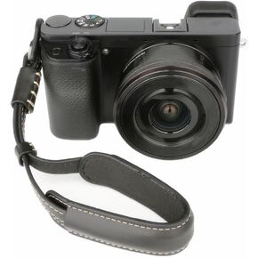 Camera Hand Wrist Strap Leather Hand Strap compatible for Fujifilm X-T5 X-T30 X-T20 X-T4 X-T3 X100V X100F Sony A6000 A6100 A6300 A6400 A6500 A6600 A6700 & More Mirrorless cameras - Black