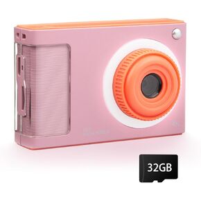 Digital Camera,FHD 1080P Kids Camera with 32GB Card,48MP 8X Zoom Digital Point and Shoot Camera,Anti-Shake,Front Camera,Lanyard,Compact Small Travel Vintage Camera Gifts for Teens Kids Boys Girls