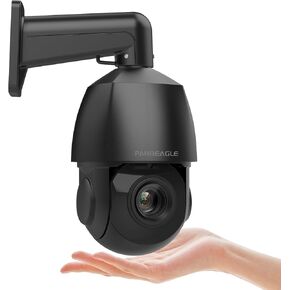 PANOEAGLE 5MP PTZ PoE IP Camera Outoodoor Speed Dome, 18x Optical Zoom Security Camera with Auto Tracking, Human Vehicle Detection, Two Way Talk, 330ft IR Night Vision, IP66