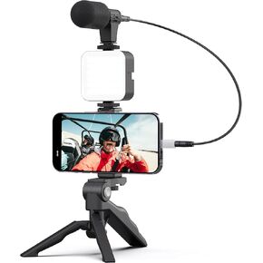 Acuvar Vlogging Kit for Smartphones, iPhones, Android, Tablets, DSLR, Cameras for Online Live Streaming, Video Conference, YouTube, Instagram TikTok