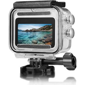 Waterproof Housing Case, 60M Deep Camera Dive Case for GO 3, Professional Protective Dustproof Waterproof Housing with Bracket Screws, Action Camera Accessories