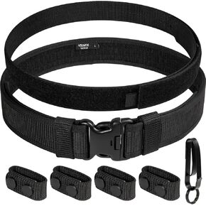 VISMIX Nylon Duty Belt 2" Hook Lining Outer Belt with Loop Inner Belt, Police Duty Belt with Key Holder and Belt Keepers