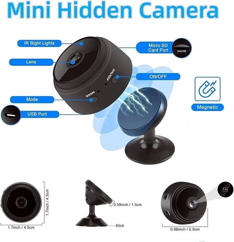 Hidden Camera HD 1080P Mini Hidden Camera,WiFi Wireless Nanny Camera Home Security Surveillance Cameras with Motion Detection, Night Vision, Remote Viewing for iOS/Android Phone APP, AM010 in Saudi Arabia