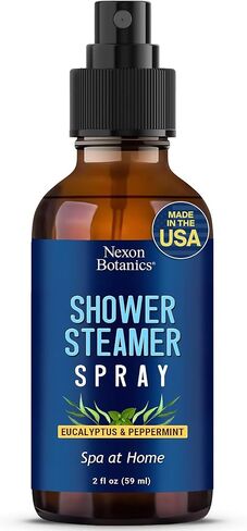 Eucalyptus, Peppermint Shower Steamer Spray 2 fl oz - Aromatherapy Shower Mist for Spa, Made from Pure and Natural Essential Oils, Refreshing Aroma for Clear Breathing, Enhances Mood - Nexon Botanics in Saudi Arabia