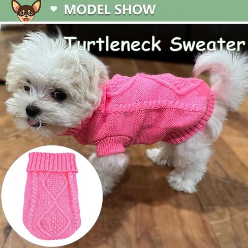 2 Pieces Dog Sweater for Small Dogs Chihuahua Clothes Winter Cute Knitwear in Kuwait