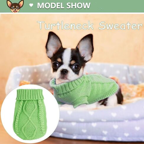 2 Pieces Dog Sweater for Small Dogs Chihuahua Clothes Winter Cute Knitwear in Kuwait