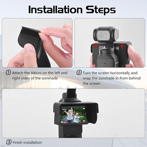 O'woda Screen Sun Hood for DJI Osmo Pocket 3 - Foldable Sunshade Camera Screen Visor Shield for DJI Osmo Pocket 3 Accessories in Saudi Arabia