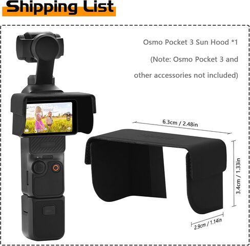 O'woda Screen Sun Hood for DJI Osmo Pocket 3 - Foldable Sunshade Camera Screen Visor Shield for DJI Osmo Pocket 3 Accessories in Saudi Arabia