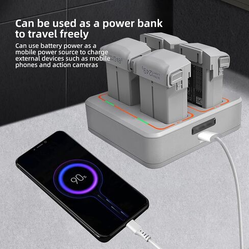 2 Pack Mini 3 Pro Intelligent Flight Battery Plus 3850mAh and Mini 3 Pro 4 in 1 Two-Way Charging Hub Compatible with DJI Mini 3/Mini 3 Pro Drone Charger Accessories in Saudi Arabia
