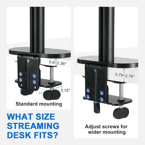 حامل شاشة وكمبيوتر محمول من Selens بأذرع مزدوجة، حامل مكتب يناسب استوديو التصوير الفوتوغرافي واستوديو البث والمكتب المنزلي لأجهزة الكمبيوتر المحمول مقاس 17 بوصة بحد أقصى وشاشات كمبيوتر مقاس 32 بوصة in Kuwait