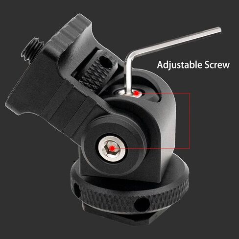 HAFOKO Ballhead Adjustable Angle Camera Cold Shoe Mount Monitor Bracket with 1/4" Screw， Applicable for Tripod Mounting Head Arri Locating for Video Shooting Photography Accessories in Saudi Arabia