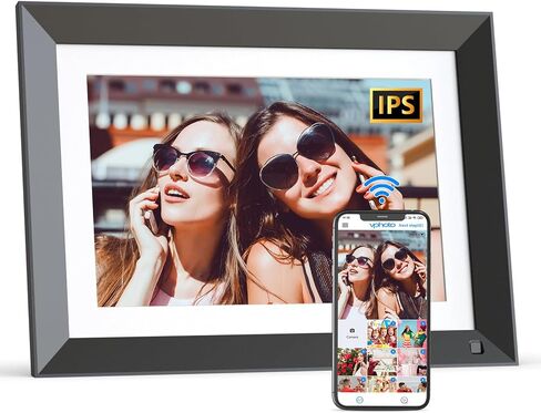 WiFi Digital Picture Frame 10.1-Inch-Digital-Frame - 16GB Touch Screen Smart Photo Displayer with Multiple Function, Share Photos Videos via Email or App, Free Cloud, Gift for Boyfriend or Girlfriend in Saudi Arabia