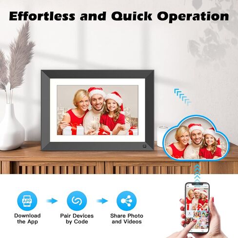 WiFi Digital Picture Frame 10.1-Inch-Digital-Frame - 16GB Touch Screen Smart Photo Displayer with Multiple Function, Share Photos Videos via Email or App, Free Cloud, Gift for Boyfriend or Girlfriend in Saudi Arabia