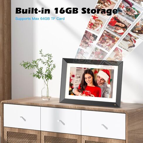WiFi Digital Picture Frame 10.1-Inch-Digital-Frame - 16GB Touch Screen Smart Photo Displayer with Multiple Function, Share Photos Videos via Email or App, Free Cloud, Gift for Boyfriend or Girlfriend in Saudi Arabia