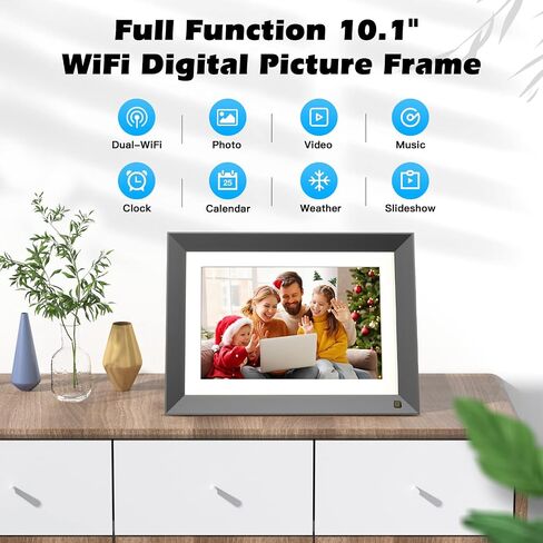 WiFi Digital Picture Frame 10.1-Inch-Digital-Frame - 16GB Touch Screen Smart Photo Displayer with Multiple Function, Share Photos Videos via Email or App, Free Cloud, Gift for Boyfriend or Girlfriend in Saudi Arabia