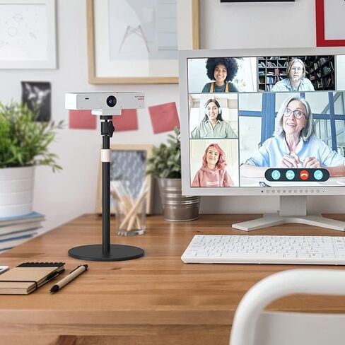 حامل مكتبي لكاميرات الويب، ارتفاع قابل للتعديل من 25 سم إلى 41 سم، حامل مكتبي قابل للدوران 360 درجة، دعامة قوية ومستقرة، متوافق مع V403/V21/V21-AF/C40/V11 والأجهزة الأخرى ذات خيط 1/4 بوصة in Kuwait