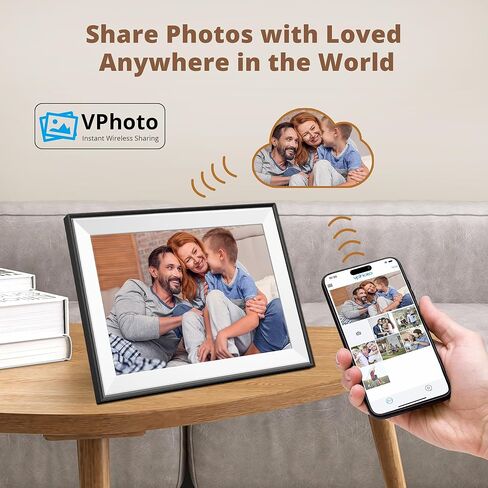إطار صور رقمي Dragon Touch - إطار صور رقمي كبير مقاس 19 بوصة مزود بتقنية WiFi مع مساحة تخزين 64 جيجابايت، وشاشة FHD، وإعداد سهل لمشاركة الصور أو مقاطع الفيديو عن بعد عبر تطبيق Vphoto من أي مكان (وليس شاشة تعمل باللمس) in Kuwait