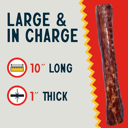 Canine Chews 10" Beef Basted Rawhide Bones for Large Dogs - 20 Pack - Hand-Rolled Dog Chews Basted in Beef Broth - Promotes Dental Health in Kuwait