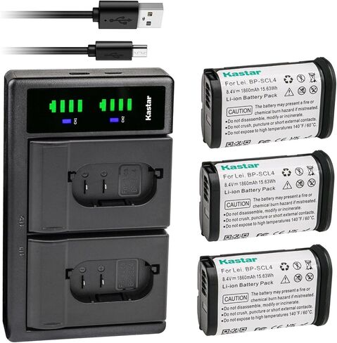 Kastar LTD2 USB Battery Charger Replacement for Leica BP-SCL4 16062 Rechargeable Lithium-Ion Battery, Leica BC-SCL4 Charger, Leica S, Leica Q2, Leica SL Series, Leica SL Typ 601 Camera in Saudi Arabia