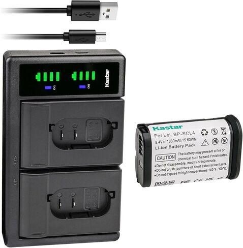 Kastar LTD2 USB Battery Charger Replacement for Leica BP-SCL4 16062 Rechargeable Lithium-Ion Battery, Leica BC-SCL4 Charger, Leica S, Leica Q2, Leica SL Series, Leica SL Typ 601 Camera in Saudi Arabia