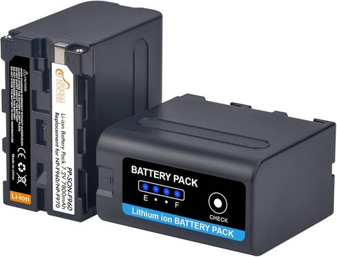 بطارية NP-F970 NP-F960 7800 مللي أمبير في الساعة 2 حزمة بطارية عالية السعة مع شاحن مزدوج LED لسوني NP-F960 NP-F750 NP-F770 NP-F550 NP-F530 NP-F570 بطارية YONGUO Godox LED Videl Light in Kuwait