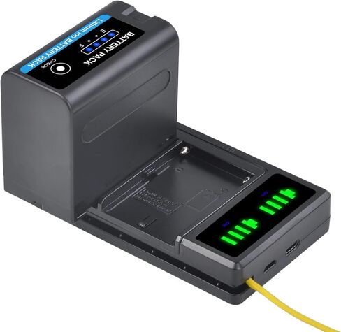 بطارية NP-F970 NP-F960 7800 مللي أمبير في الساعة 2 حزمة بطارية عالية السعة مع شاحن مزدوج LED لسوني NP-F960 NP-F750 NP-F770 NP-F550 NP-F530 NP-F570 بطارية YONGUO Godox LED Videl Light in Kuwait