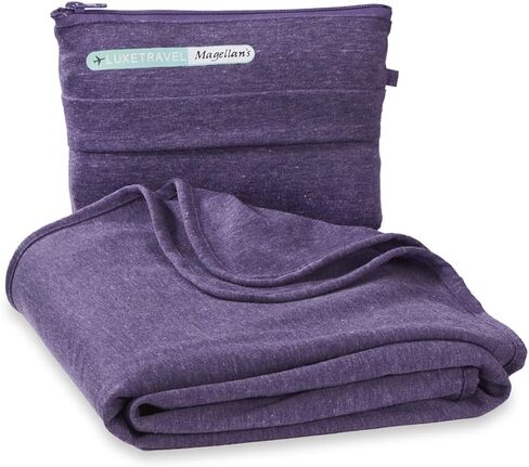 SAGEFINDS Airplane Travel Blanket | Compact Throw Blanket for Camping and Hiking | Converts into a Pillow | Travel Gift | Soft Jersey Knit | Fits in Backpack | Attaches to Luggage | Travel Essential in Kuwait