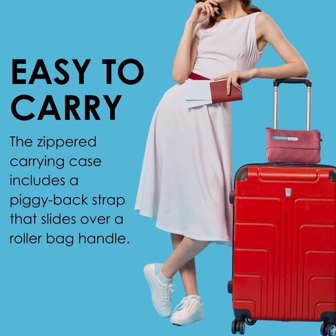 SAGEFINDS Airplane Travel Blanket | Compact Throw Blanket for Camping and Hiking | Converts into a Pillow | Travel Gift | Soft Jersey Knit | Fits in Backpack | Attaches to Luggage | Travel Essential in Kuwait
