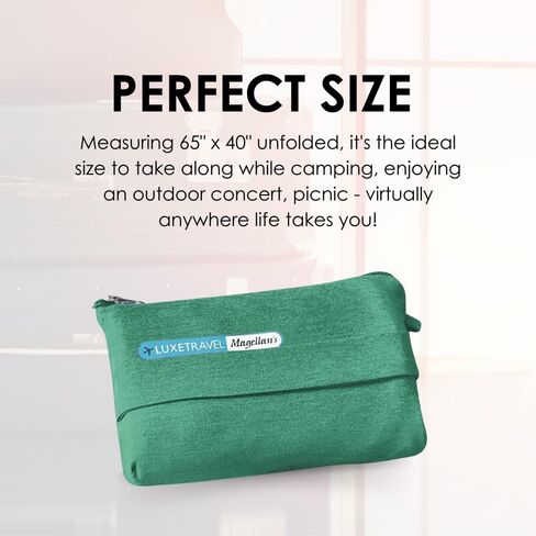 SAGEFINDS Airplane Travel Blanket | Compact Throw Blanket for Camping and Hiking | Converts into a Pillow | Travel Gift | Soft Jersey Knit | Fits in Backpack | Attaches to Luggage | Travel Essential in Kuwait