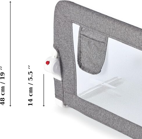 Plushy Kids Bed Guard for Toddlers with Reinforced Anchor Safety System, Swing Down Bed Rail for Double, Full Size Queen & King Bed Types Extra Long (Brown, 59inch) in Saudi Arabia