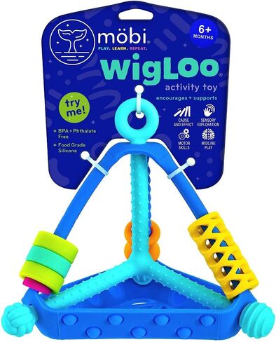 Mobi Peeka Activity Toy - Tummy Time Baby Mirror, Food Grade Silicone Montessori Toys, Shatterproof Mirror for Babies, BPA and Phthalate Free - for 0-6 Months Newborns and Up in Saudi Arabia