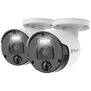 Swann NVR Add-On 2 Pack Security Cameras for Wired PoE NVR CCTV Recorders, 4K Ultra HD Video, Indoor/Outdoor Surveillance, Sensor Lights, Color Night Vision, Heat & Motion Detection, 875WLBPK2
