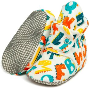 Ella Bonna Organic Cotton Baby Booties, Non Skid, Soft Sole, Stay On Baby Shoes, House Slippers for Baby Boys Girls Toddlers