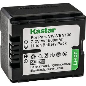 Kastar 3-Pack Battery VW-VBN130 Replacement for Panasonic HDC-SD800GK, HDC-SD800GK-3D, HDC-SD800K, HDC-SD800P, HDC-SD900, HDC-SD909, HDC-TM900, HDC-TM900GK, HDC-TM900GK-3D Camera