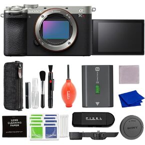 Sony Alpha 7CR Full-Frame Interchangeable Lens Hybrid Camera (Silver) Bundle with 64GB SD Card, Gadget Bag & More | sony a7cr
