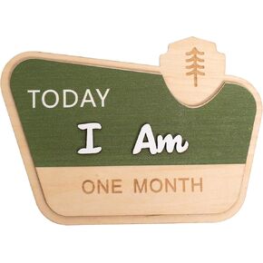 Today I'm One Month Baby Monthly Milestone Card - Camping Theme Newborn Photo Props to Mark Baby's Growth, National Park Welcome Baby Sign Markers for Baby Shower