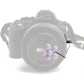 حامل واقي لأغطية عدسات الكاميرا على شكل زهرة لكاميرات Canon وNikon وSony DSLR وديكور الكاميرا بدون مرآة (أرجواني)