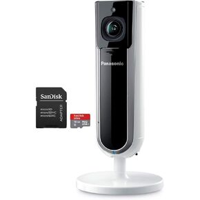 HomeHawk by PANASONIC Indoor Home Monitoring Camera, Privacy Shutter, Wide Angle, 1080p HD, Wall Mountable, No Monthly fee with Local SD Storage, Night Vision, 2 Way Talk (KX-HNC800B),Black