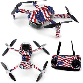 MightySkins Skin for DJI Mavic Mini Portable Drone Quadcopter - Patriot | Protective, Durable, and Unique Vinyl Decal wrap cover | Easy To Apply, Remove, and Change Styles | Made in the USA, Model: DJMAVMIN-Patriot