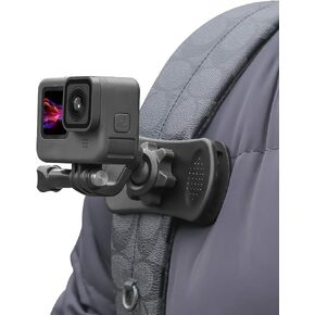 Backpack Strap Clip Mount for GoPro Hero 12 11 10 9 8 7 6 5 4 3+ 2 Session Black Silver XIAOYI 4K SJCAM Yi Sports Action Camera Perfect Shoulder and Hat Quick Release Clamp Body Cam Holder