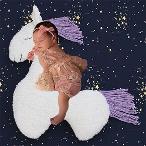 وسادة تصوير لحديثي الولادة من Pose Props، إكسسوارات مساعدة للصور للأولاد والبنات (أبيض أرجواني) in Kuwait