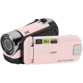 Digital Camera, FHD 1080P 16MP Vlogging Camera with 2.4in Flip Screen, 16X Digital Zoom, Flash & 1020mAh Battery, Compact Video Camera for Kids, Teens, Beginners, Support 32GB