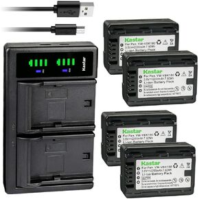 بطارية Kastar 1-Pack VW-VBK180 واستبدال شاحن USB LTD2 لباناسونيك SDR-H85S، SDR-HS85P، SDR-HS85PC، SDR-H95، SDR-H95K، SDR-S45، SDR-S50A، SDR-S50K، SDR-S50N، SDR-S50P، SDR-S50PC Camera in Kuwait