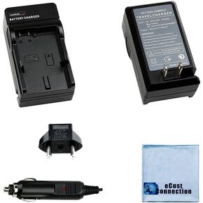 Battery Charger for JVC BN-VG121 Camcorder Battery + eCostConnection Microfiber Cloth
